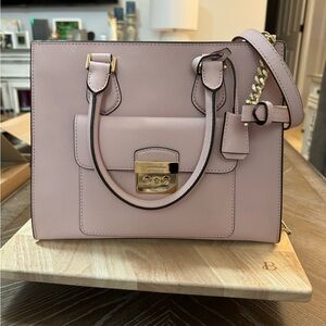 Michael Kors Bridgette medium tote bag in blush pink saffiano leather.